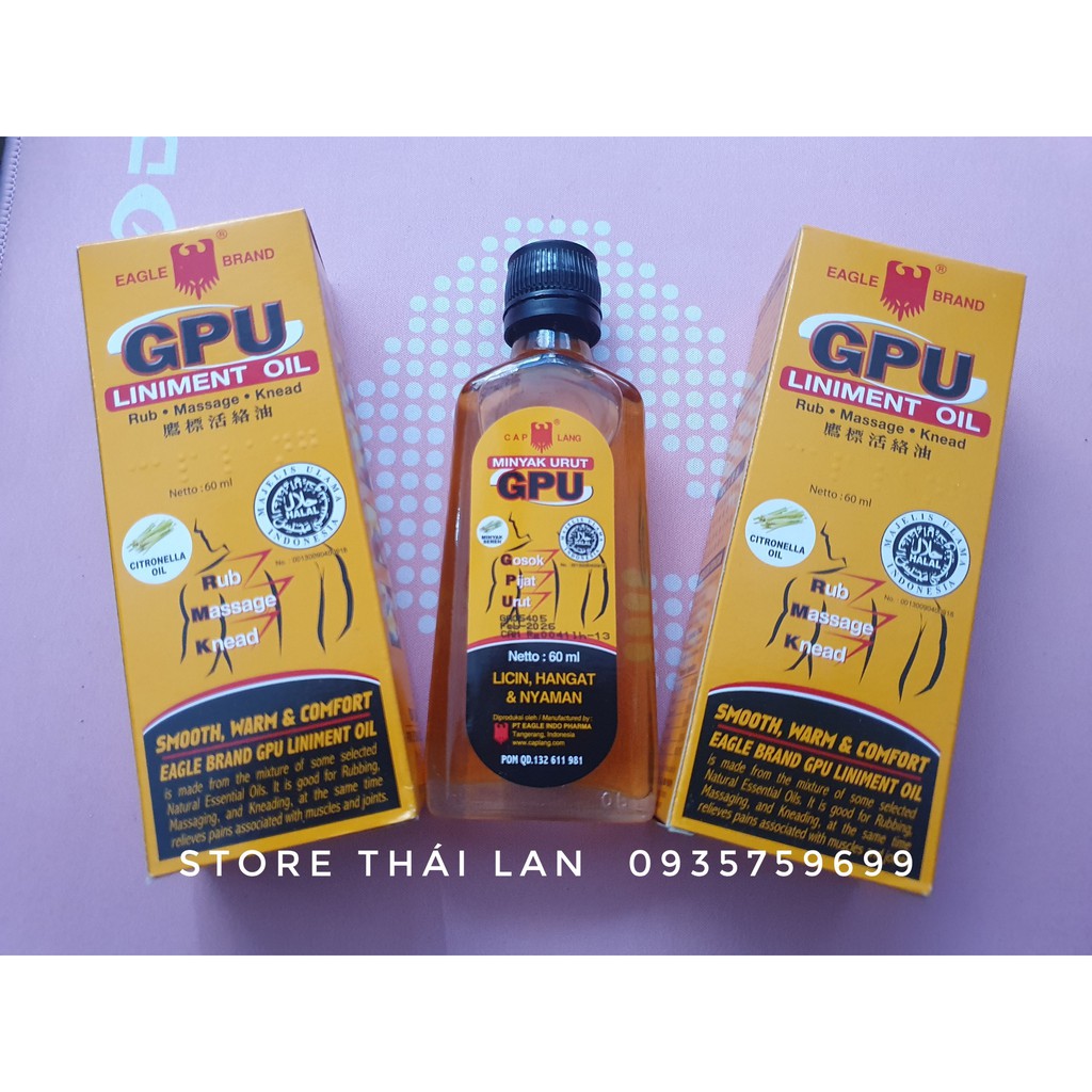 Sỉ 12 Chai Dầu Gừng GPU 60ml Con Ó, Indonesia