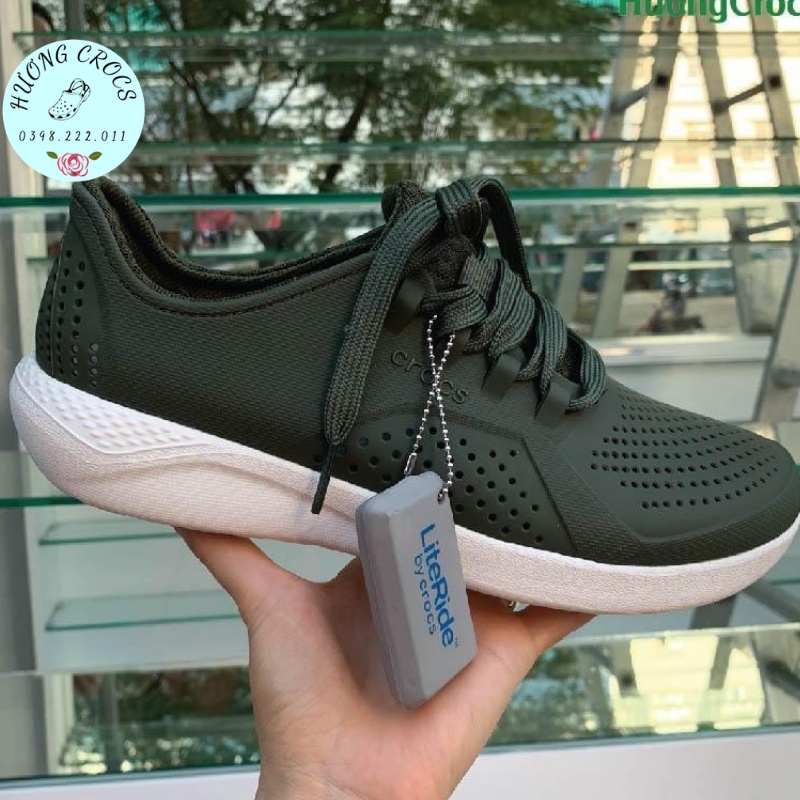 Giày Literide Pacer Cross nam nữ màu rêu, giày nhựa đi mưa, đi bộ siêu êm mềm nhẹ full hộp, tag