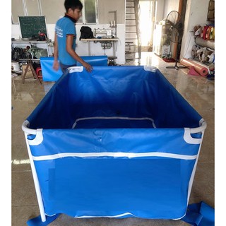 (Giá ưu đãi) Bể bơi cho bé thành cao bằng bạt mini lắp ghép tiện lợi kích thước 1.3 x 1.3 x 0.6m