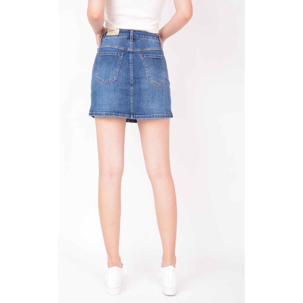 Chân váy jean nữ có quần bên trong đẹp lưng cao cạp cao rách nhẹ gấu căn bản hàng hiệu cao cấp mã 415 VANIZEN