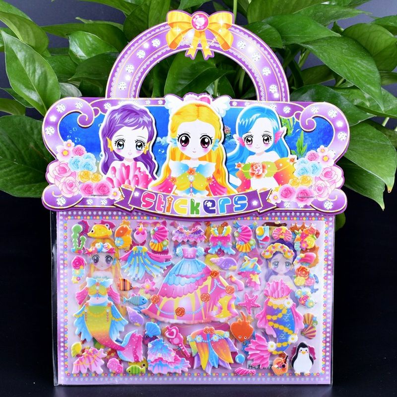 Sticker 3D Dán Công Chúa - Phối Đồ Kèm Phụ Kiện Siêu Yêu Cho Các Bé Gái Có Mặt Sau Tô Màu