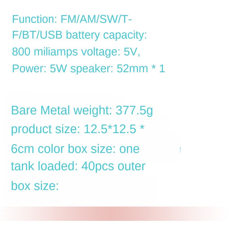 Loa Bluetooth 5.0 Không Dây Phong Cách Retro Tích Hợp Đài FM