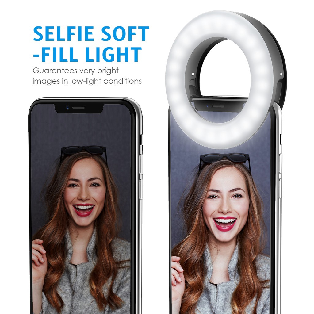 Đèn Led Tròn Gắn Điện Thoại Để Chụp Hình Selfie Tiện Dụng