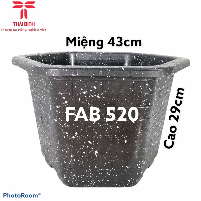 Chậu Nhựa Trồng Cây FAB 520 Đá Đen (Nhựa Dày)