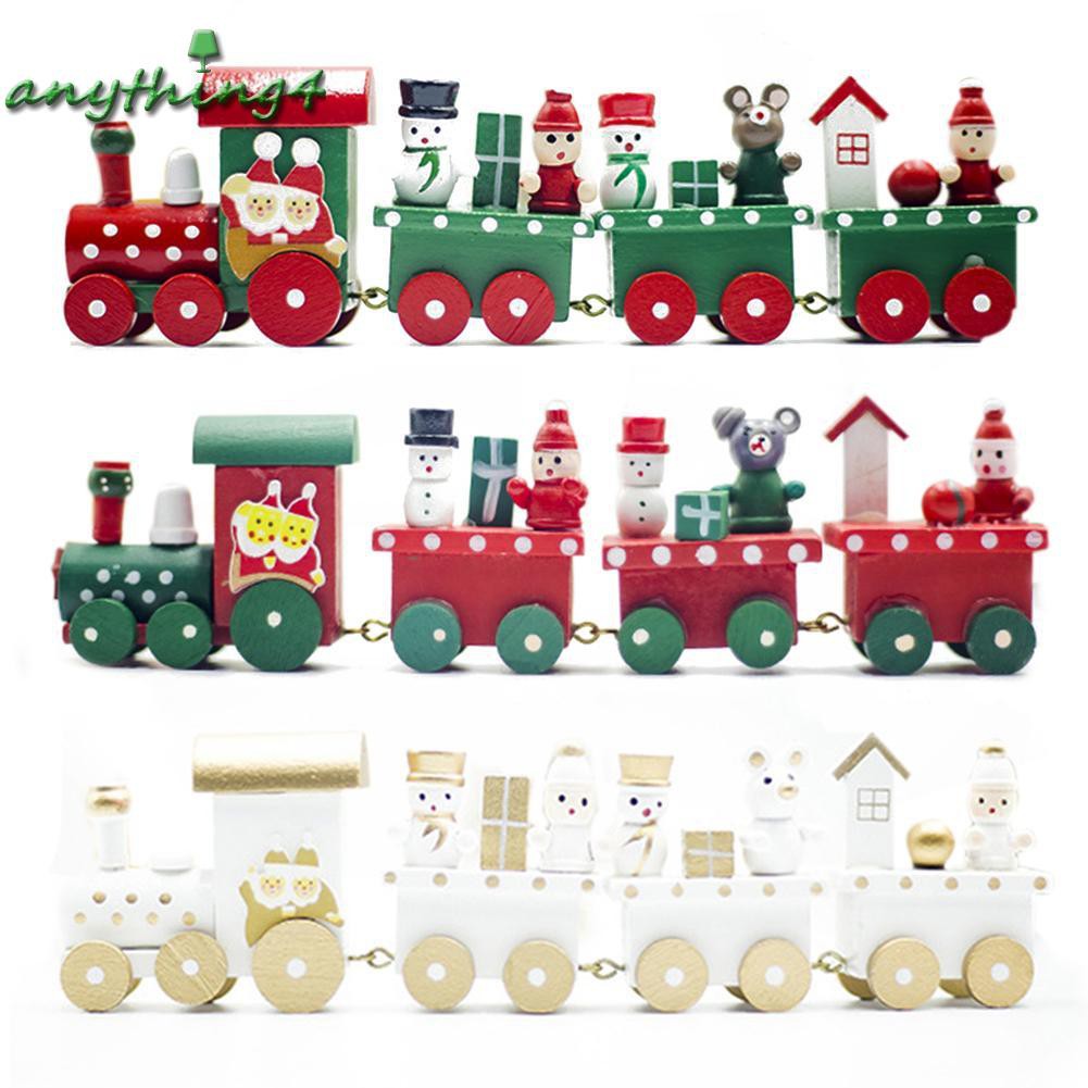 Mô hình đoàn tàu và xe lửa bằng gỗ dùng trang trí tiệc Giáng Sinh