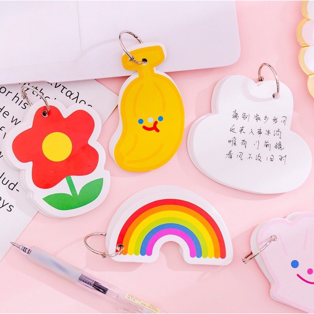 Thẻ Flashcard Pilu Trắng Cao Cấp dày dặn tặng khoen nhiều mẫu cute dễ thương