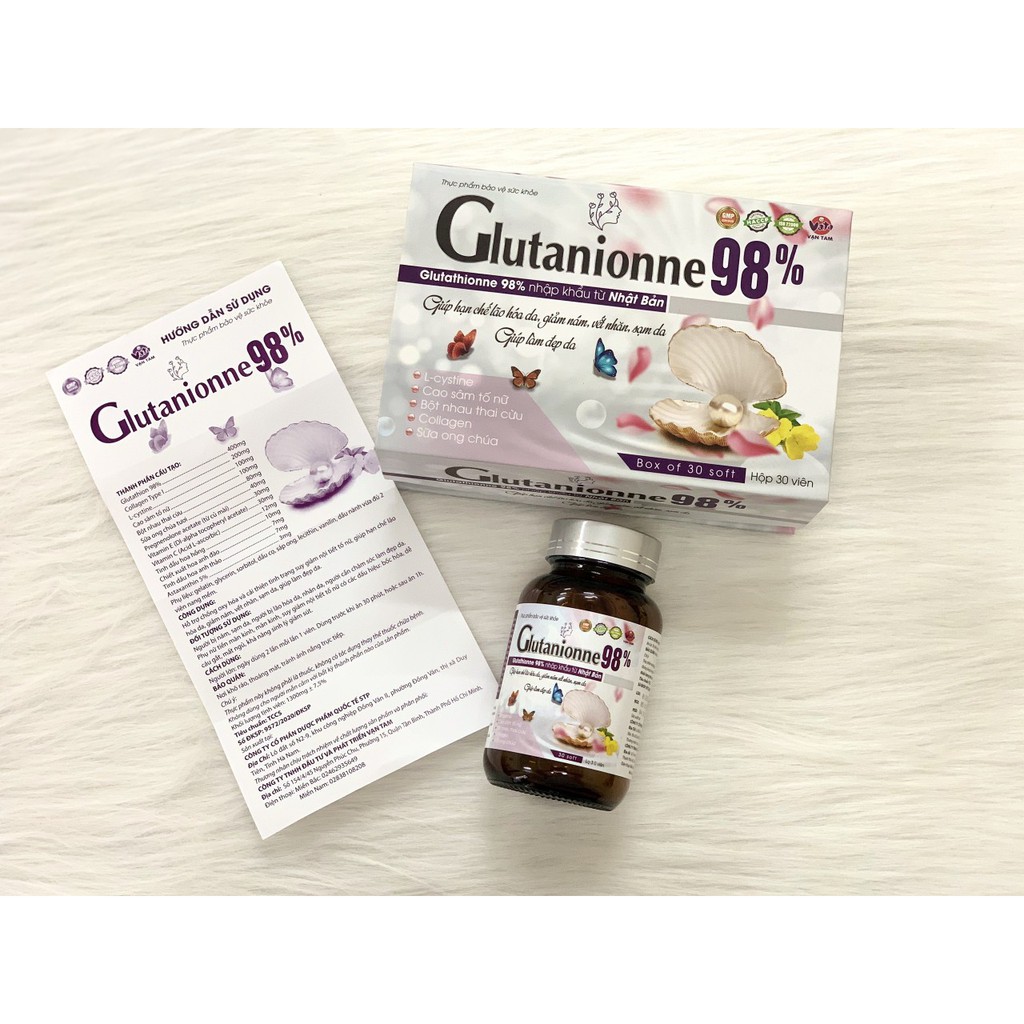 Glutanione 98%, viên uống Trắng da bật tông tự nhiên hiệu quả nhất | BigBuy360 - bigbuy360.vn