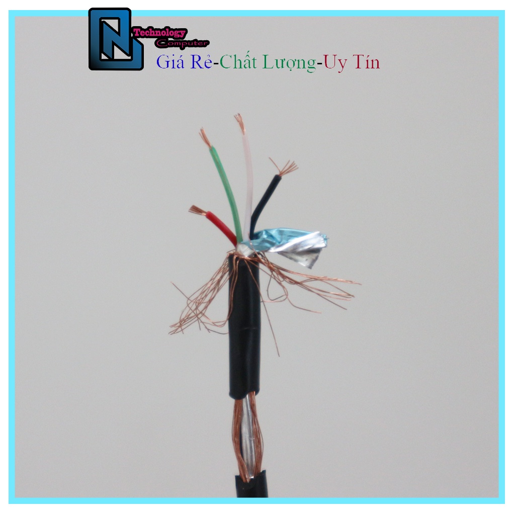 5 Mét Dây Cáp Dữ Liệu 4 Lõi Chuẩn 28AWG Chất Liệu PVC Đường Kính Dây 3,5MM 3,6MM