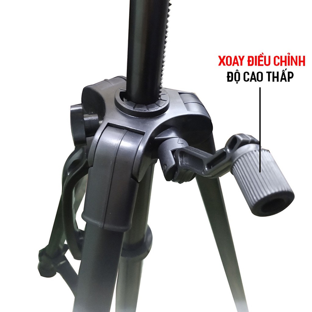 Chân giá đỡ máy ảnh Tripod 3366 cao 150cm có tay cầm quay phim chuyên nghiệp Youtuber