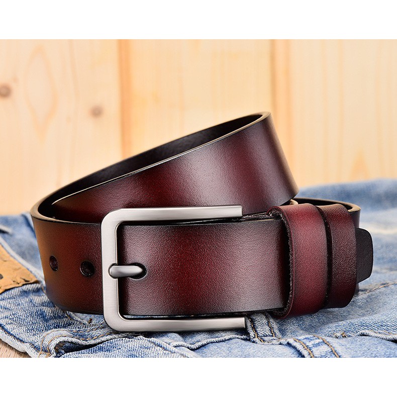 Dây lưng nam da bò 100% mặt khóa kim sang trọng, phù hợp mọi loại quần - Bảo hành 24 tháng