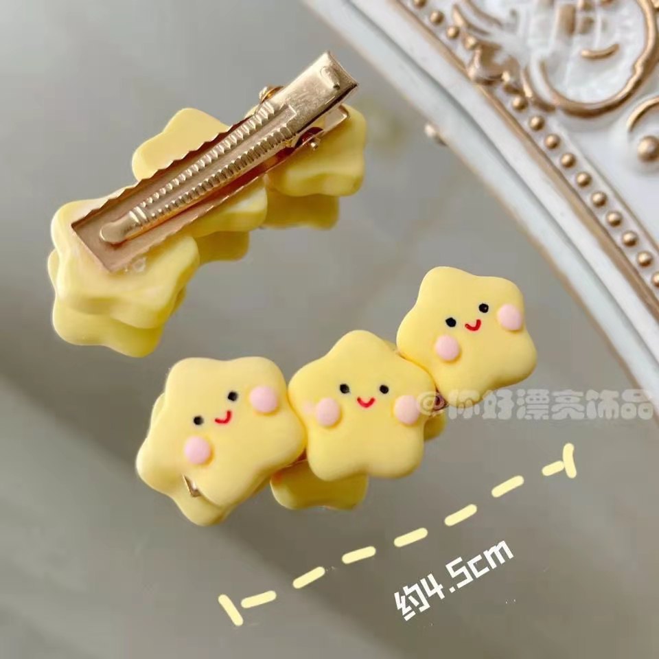 Kẹp tóc hình ngôi sao năm cánh/ đám mây/ trái tim phong cách Hàn Quốc