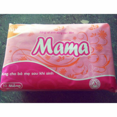 Băng Vệ Sinh Mama Cho Mẹ Sau Sinh và dùng ban đêm (1 túi 12 miếng dán)