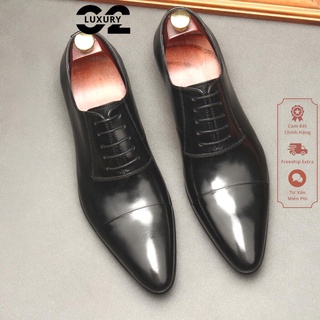 Giày da nam Luxury giày công sở cao cấp + màu đen + đóng thủ công chất da thật cao cấp nhiều size