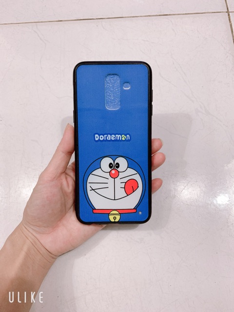 Ốp mèo nền xanh sam sung J8,A6+,A6 Plus