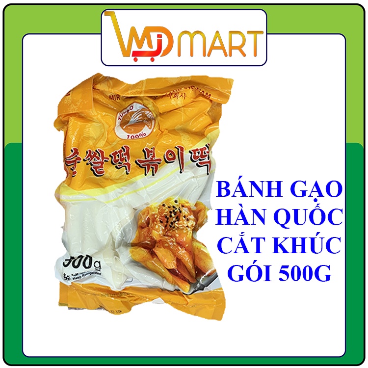 Bánh gạo hàn quốc tokbokki cắt khúc Mir gói 500g