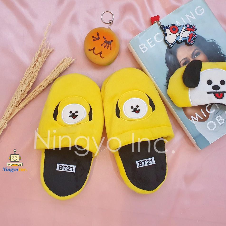 Dép Bông Đi Trong Nhà Thêu Hình Bt21 Bts