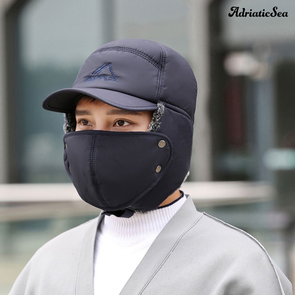 Adriaticsea Mũ Lưỡi Trai Có Mặt Nạ Che Phủ Toàn Diện Chống Gió Giữ Ấm Mùa Đông Thời Trang Cho Nam