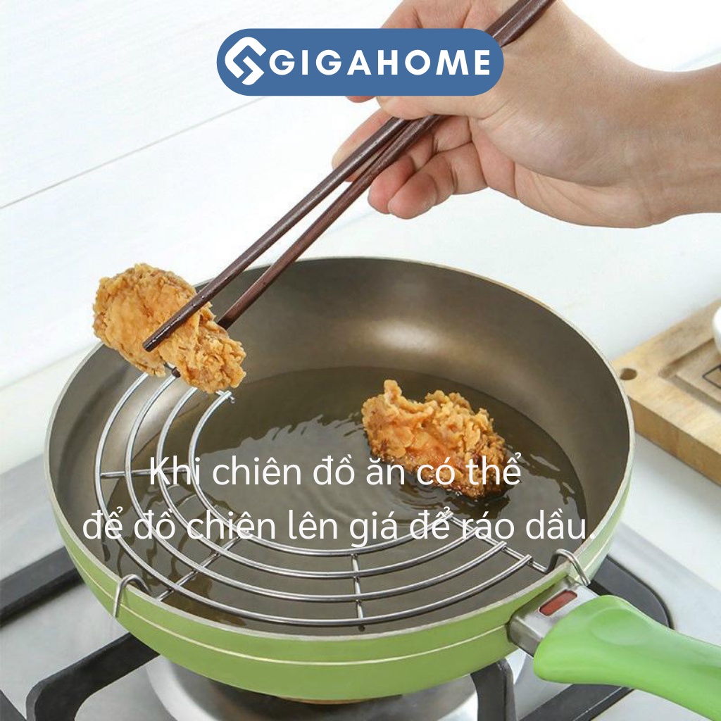 Vỉ Gác Chảo Chiên Rán Dầu Mỡ, Xửng Hấp GIGAHOME Loại 26cm Bằng Inox 5133