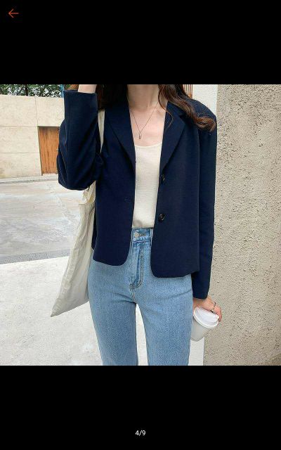 Áo khoác blazer dáng ngắn 2 lớp