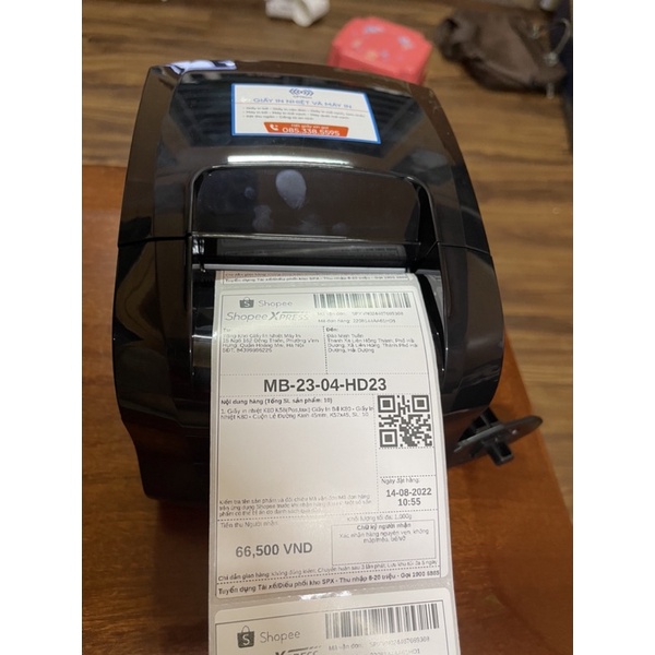 Máy in mã vạch Xprinter, In tem trà sữa, in bill Xprinter XP- 318B( 365B) (In điện thoại + Máy Tính)