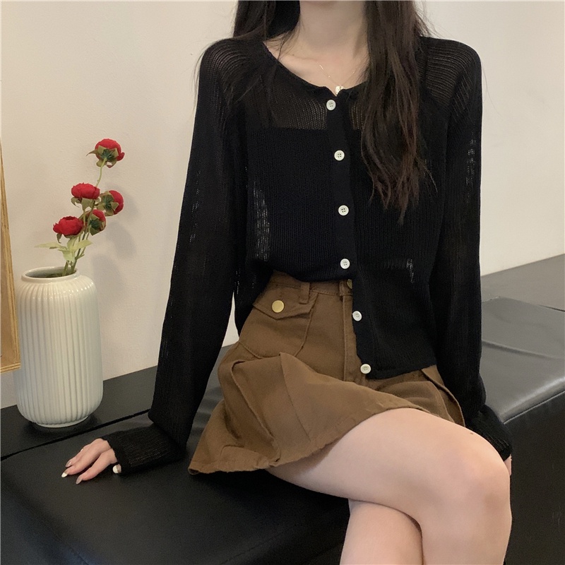 NZN Áo Khoác Cardigan Dệt Kim Tay Dài Chống Nắng Phong Cách Mới