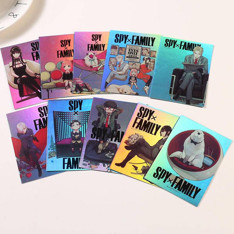 Set 10 Thẻ Nhựa Hình Anime SPYxFAMILY Loid Forger Anya Forger Yor Forger Làm Quà Tặng Và Sưu Tập