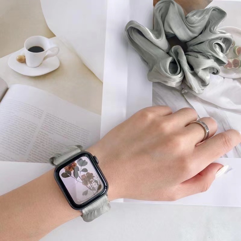 Dây đeo đồng hồ đàn hồi nữ tính 38mm 40mm 42mm 44mm thích hợp cho Apple Watch Band Series 6 SE 5 4 3 2 1