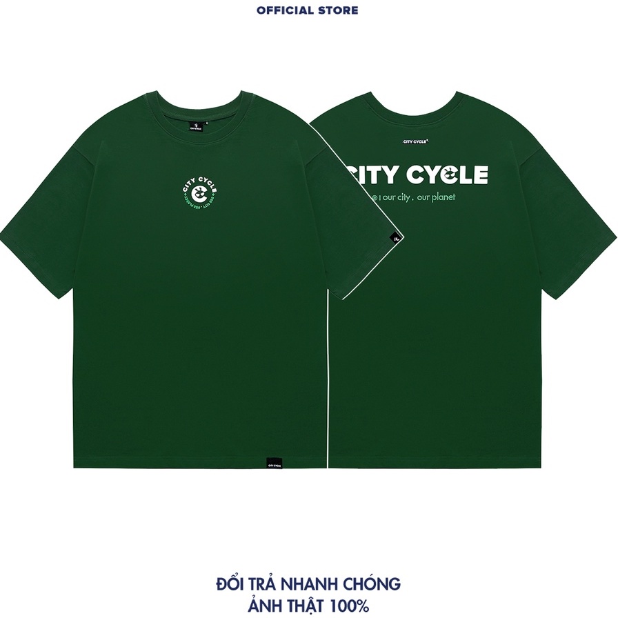Áo thun tay lỡ thêu Mascot City Cycle - áo phông oversize nam nữ Local Brand