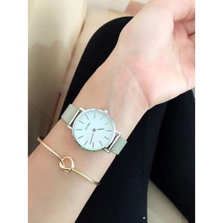 Đồng hồ GUOU nữ thời trang dây lụa kim loại quyến rũ