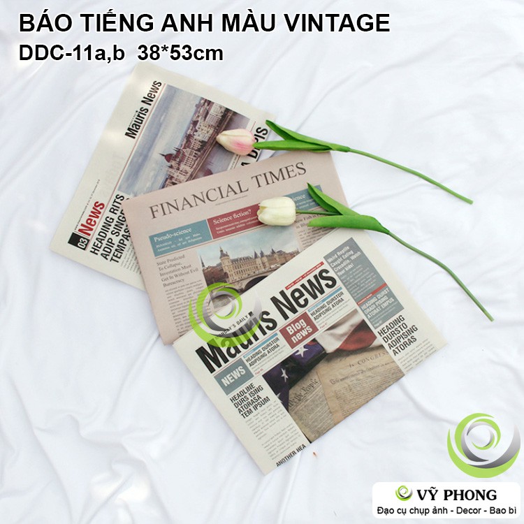 BÁO CŨ RETRO VINTAGE TIẾNG ANH ĐẠO CỤ CHỤP HÌNH SẢN PHẨM PHỤ KIỆN TRANG TRÍ DDC-11