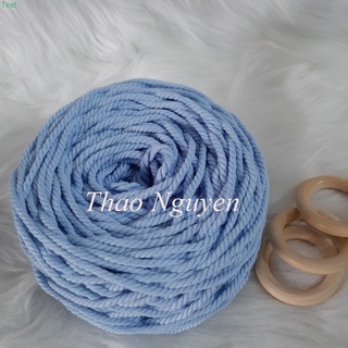 200g- dây thừng đan macrame sợi xoắn -size 5mm. (Bảng 40 màu)