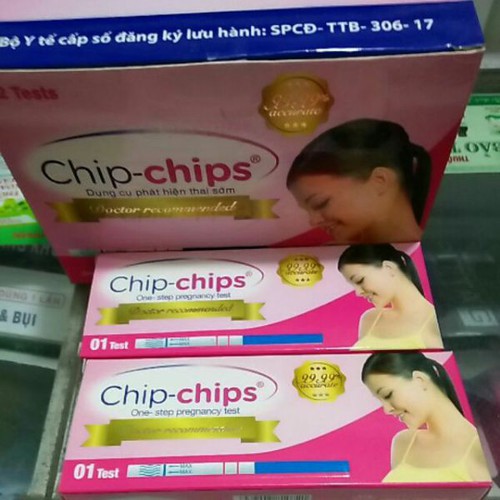 Que thử thai Chip Chips ⚡ 𝑪𝒉𝒊́𝒏𝒉 𝒉𝒂̃𝒏𝒈 ⚡ Nhanh chóng chính xác 99% - Hộp 1 Que