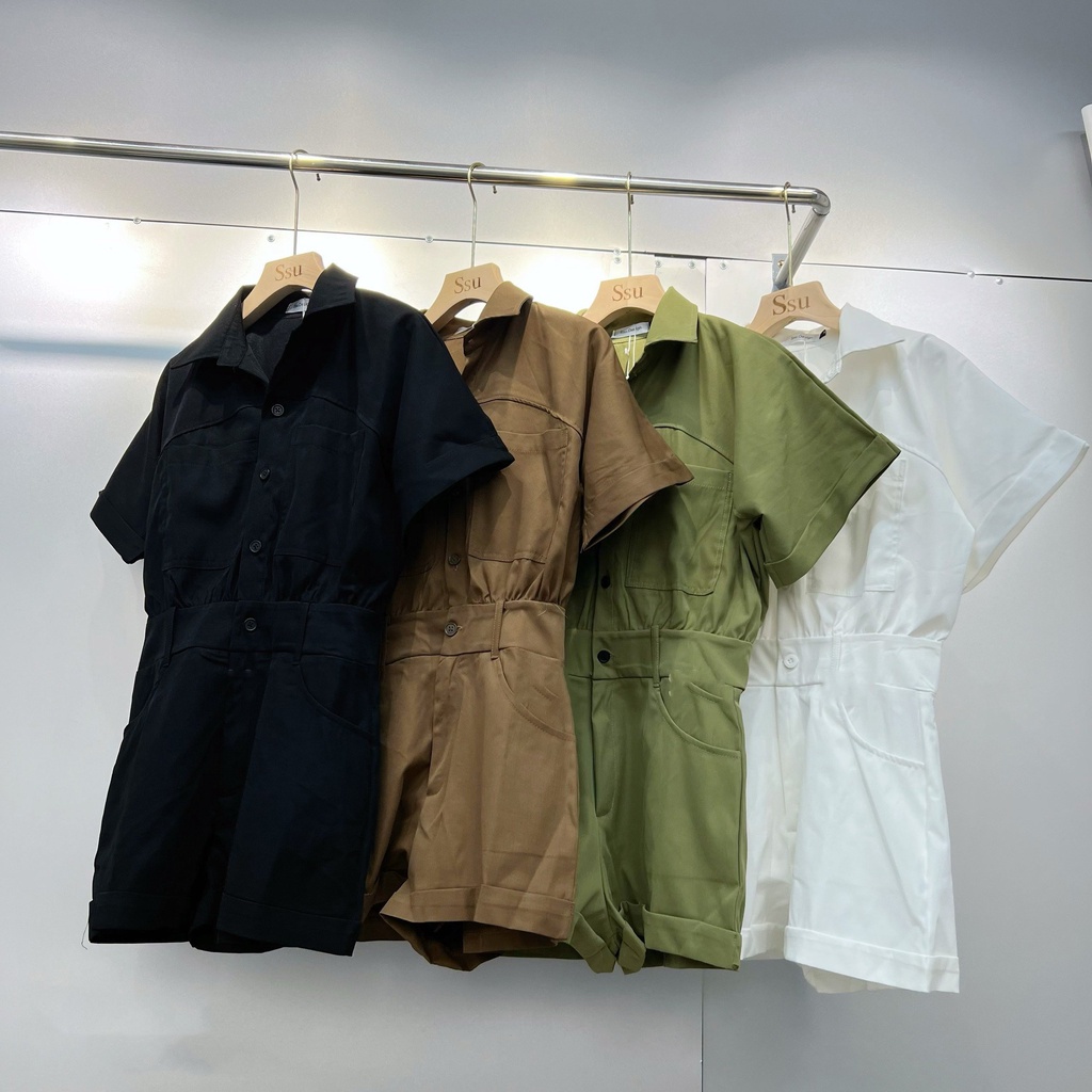 Đầm Sơ Mi Nữ Liền Quần Gập Gấu Kiểu Dáng Jump Cá Tính