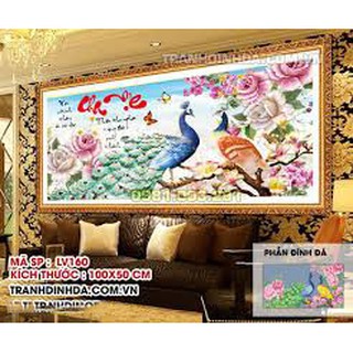 [ SALE] Tranh đính đá cha mẹ đẹp khổ lớn 100cmmx50cm