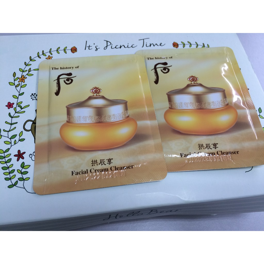 Sample 10 Gói Kem Tẩy Trang Whoo Facial Cream Cleanser