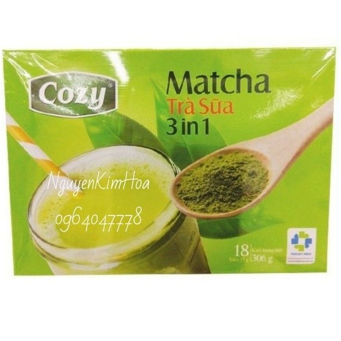 Trà Sữa Matcha Hòa Tan Cozy Hộp 18 Gói