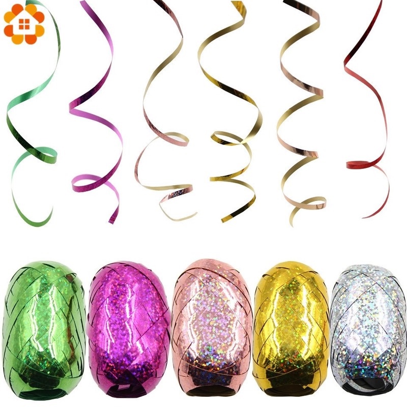 Cuộn Dây Ruy Băng Lá Vàng 5mm * 10m Trang Trí Bong Bóng