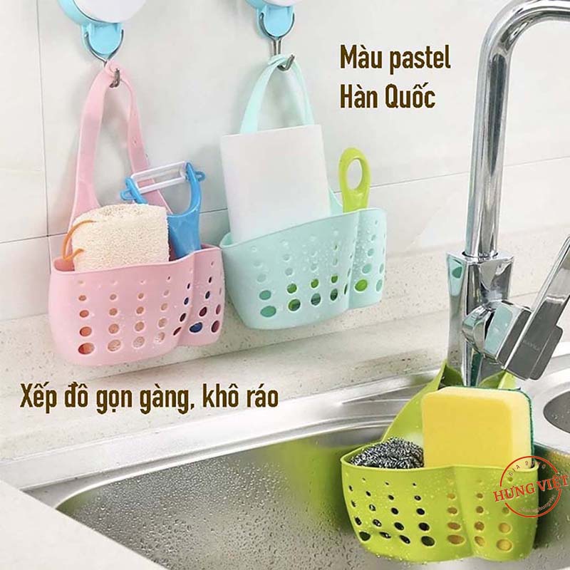 Giỏ phơi ráo treo vòi nước rửa chén tiện dụng [GIỎ TREO BỒN RỬA]