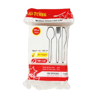 Muỗng Nhựa Trà Sữa (Đen, Trắng) Gói 100 Cái