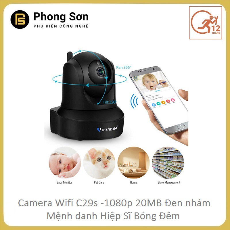 Camera Wifi IP C29s FHD 1080p Vstarcam ,Hiệp sĩ bóng đêm , Bảo hành 12 tháng | BigBuy360 - bigbuy360.vn