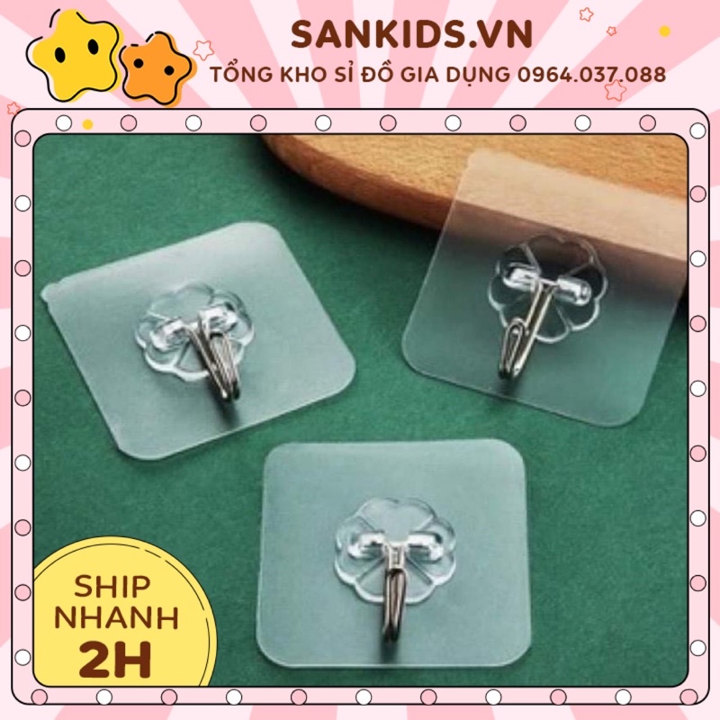 MÓC DÁN TƯỜNG Treo Đồ TRONG SUỐT - Móc Dính Cường Lực Thần Thánh Siêu Dính Đa Năng - 6x6 cm