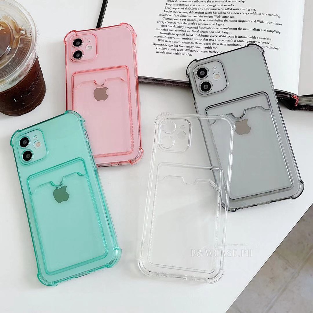 Ốp Điện Thoại Dẻo Trong Suốt Chống Sốc Có Ngăn Đựng Thẻ Cho Iphone 11 12 Pro Max Ix Xs Max Xr I7 8 Plus | BigBuy360 - bigbuy360.vn