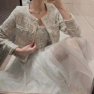 (SẴN) Set áo dạ tweed + áo yếm 2 dây (tách set)