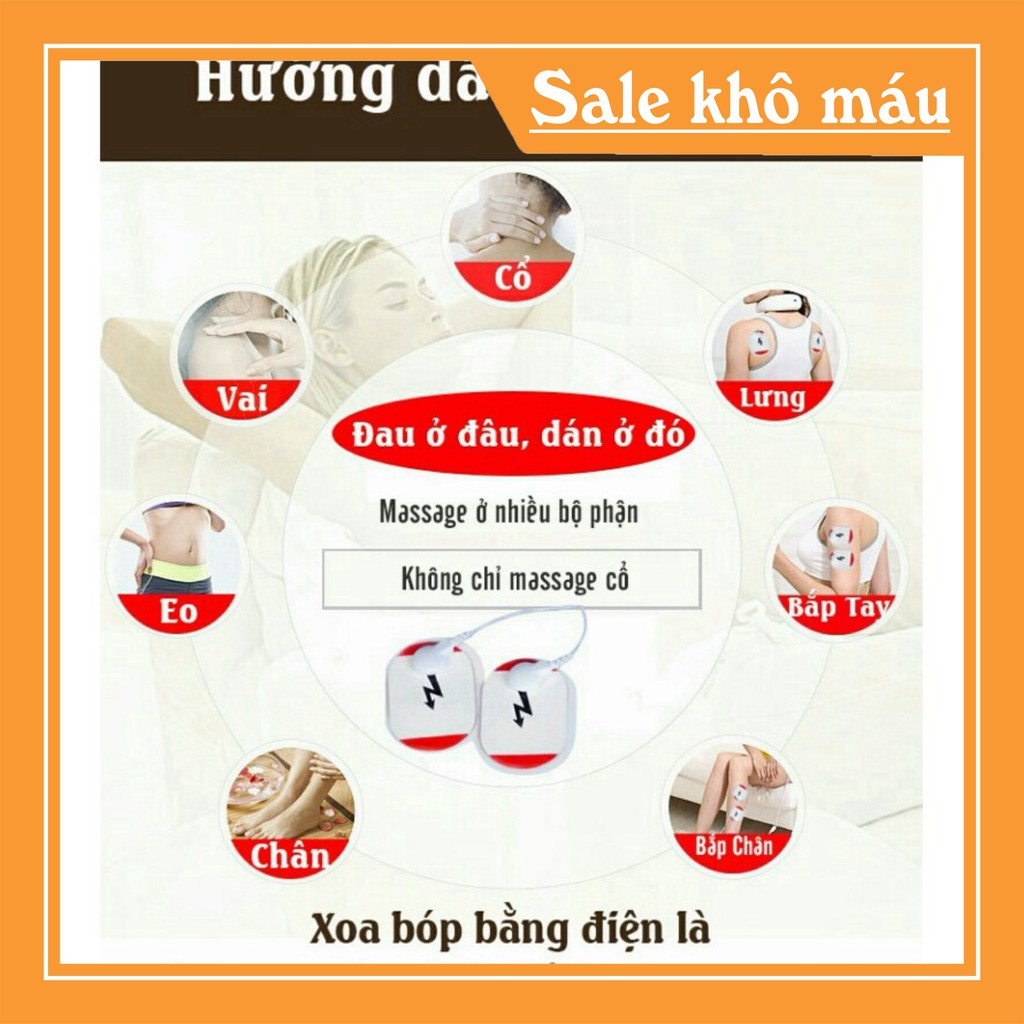 Máy Massage MATA Loại Sạc Pin Trị Liệu Đau Cổ Vai Gáy - Tặng 2 Miếng Rán Xung Điện (Có Bảo Hành)