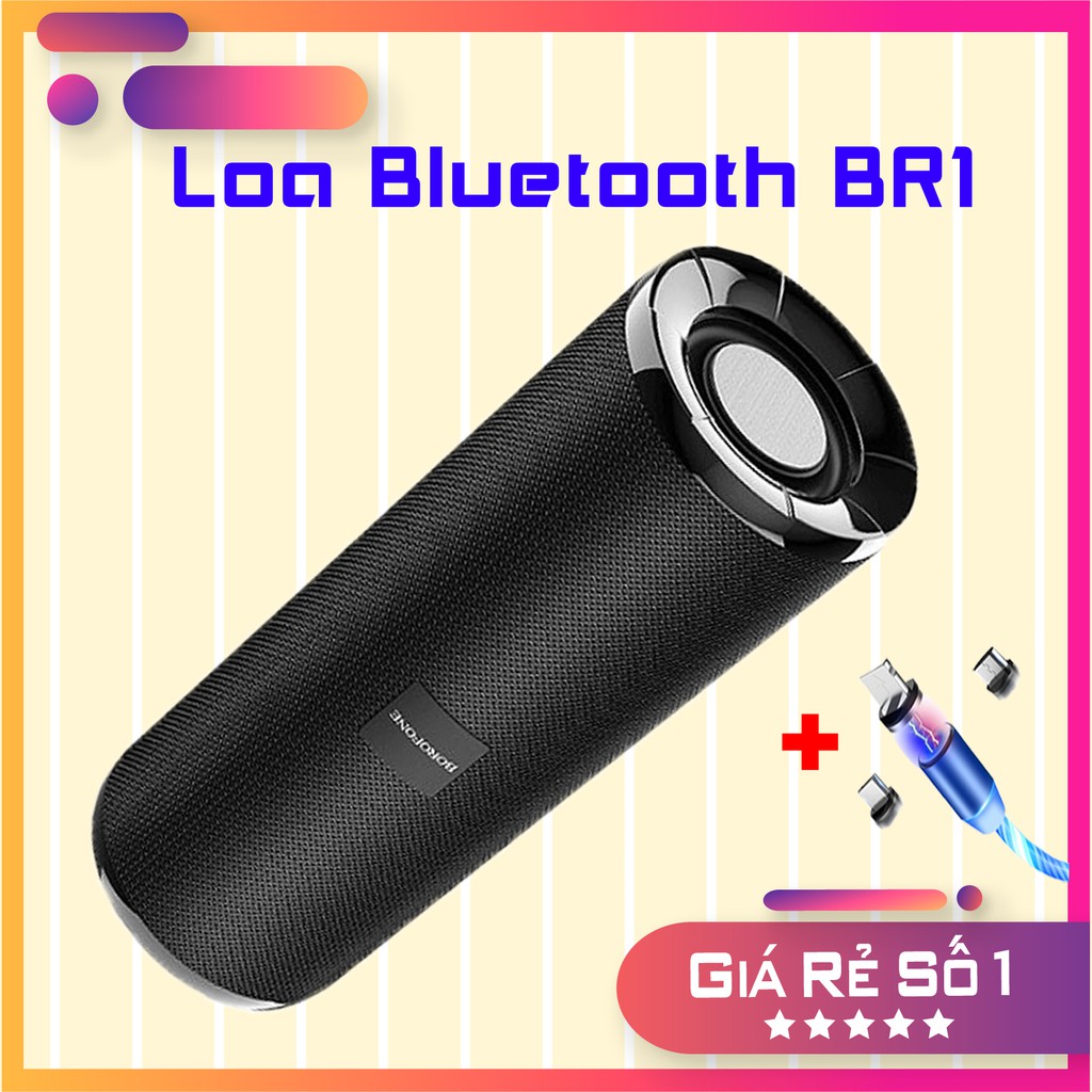 Loa bluetooth | COMBO LOA BOROFONE BR1 SÀNH ĐIỆU + CÁP SẠC NAM CHÂM 3 ĐẦU ĐA ĂNG