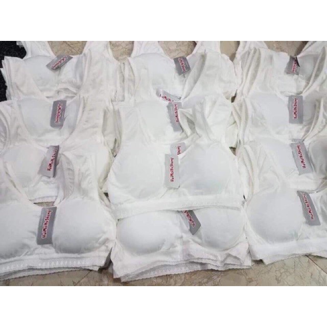 Combo 6 Áo lá học sinh có mút, Áo Bra bé gái cotton có đệm mút