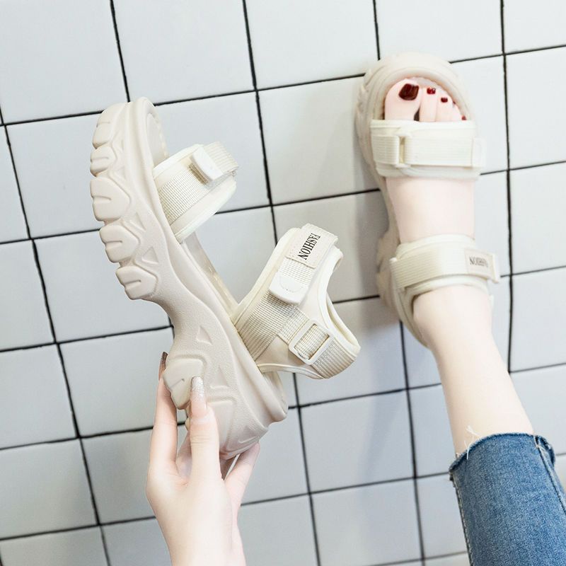 Giày Sandal Thể Thao Đế Mềm Dày Phong Cách Mới Mùa Hè 2022 Cho Nữ