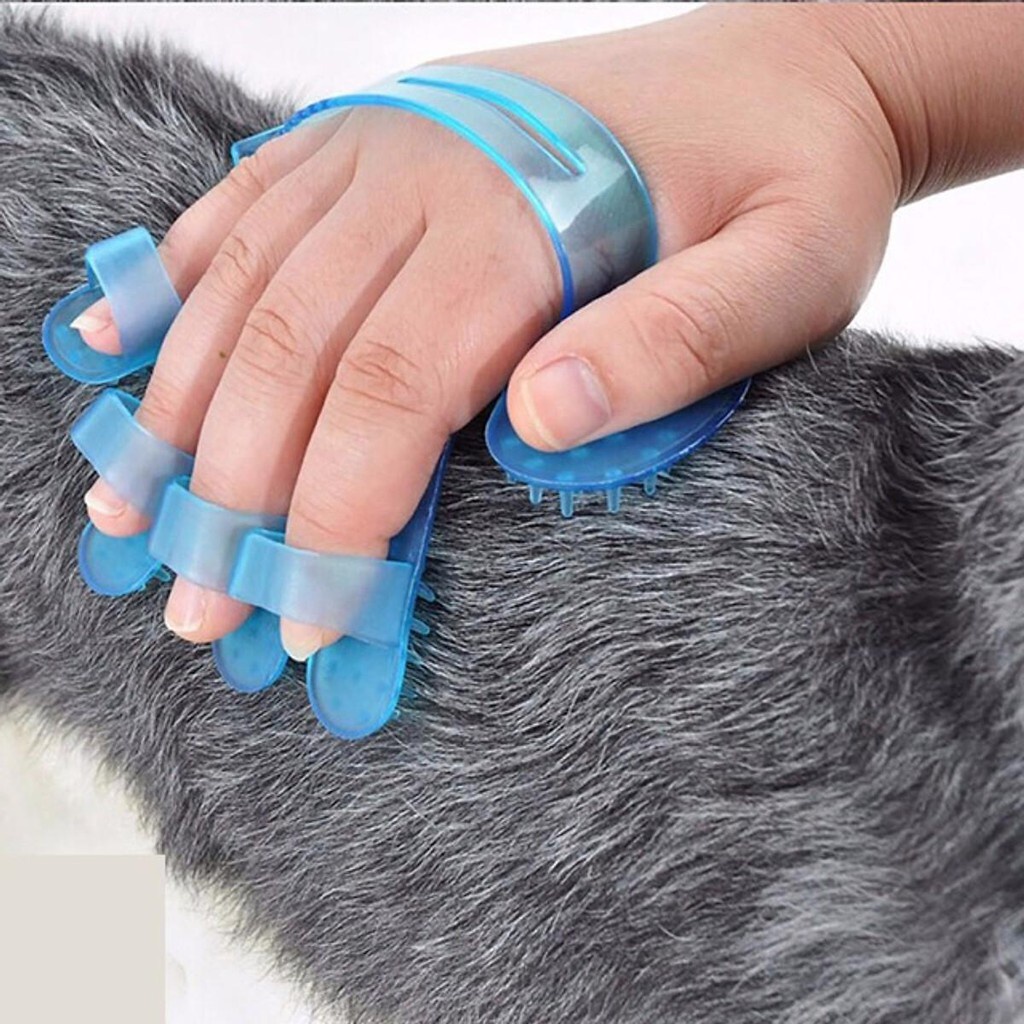 Găng tay tắm mát xa cho chó mèo chất liệu nhựa dẻo