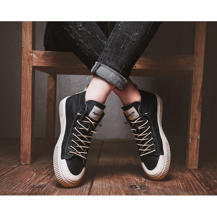 Giày nam cao cổ đen - Giày thể thao nam cao cổ GC310 Giày nam siêu Hot 2021 | BigBuy360 - bigbuy360.vn