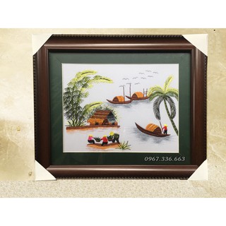 tranh phong cảnh sông nước (Ảnh chụp thật)